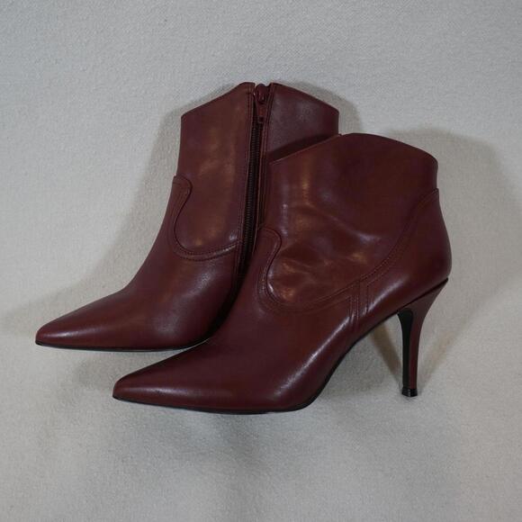 Nine West Burgundy Ankle Boots Size 6.5 - Picture 1 of 7